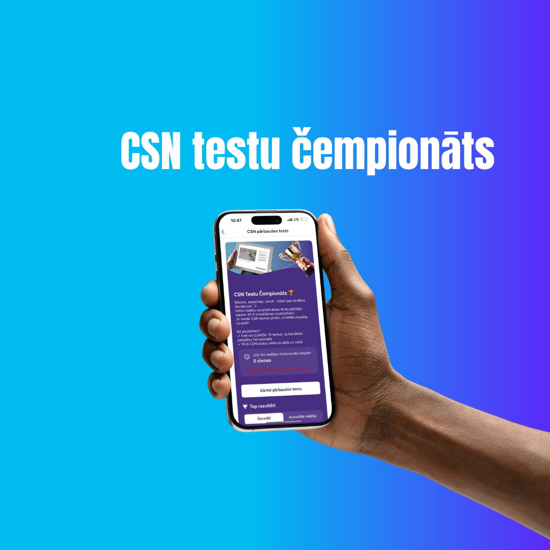 Piedalies CSN testu čempionātā Einšteins App un laimē 30 € | Autoskola ...